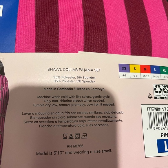 Room Service Pink Zebra Stripe Pajama Set - Picture 4 of 5